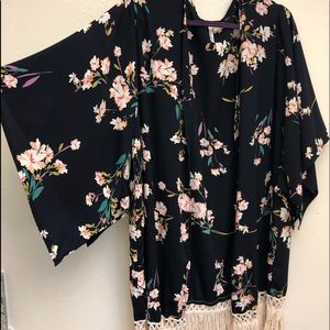 Silky soft floral kimono